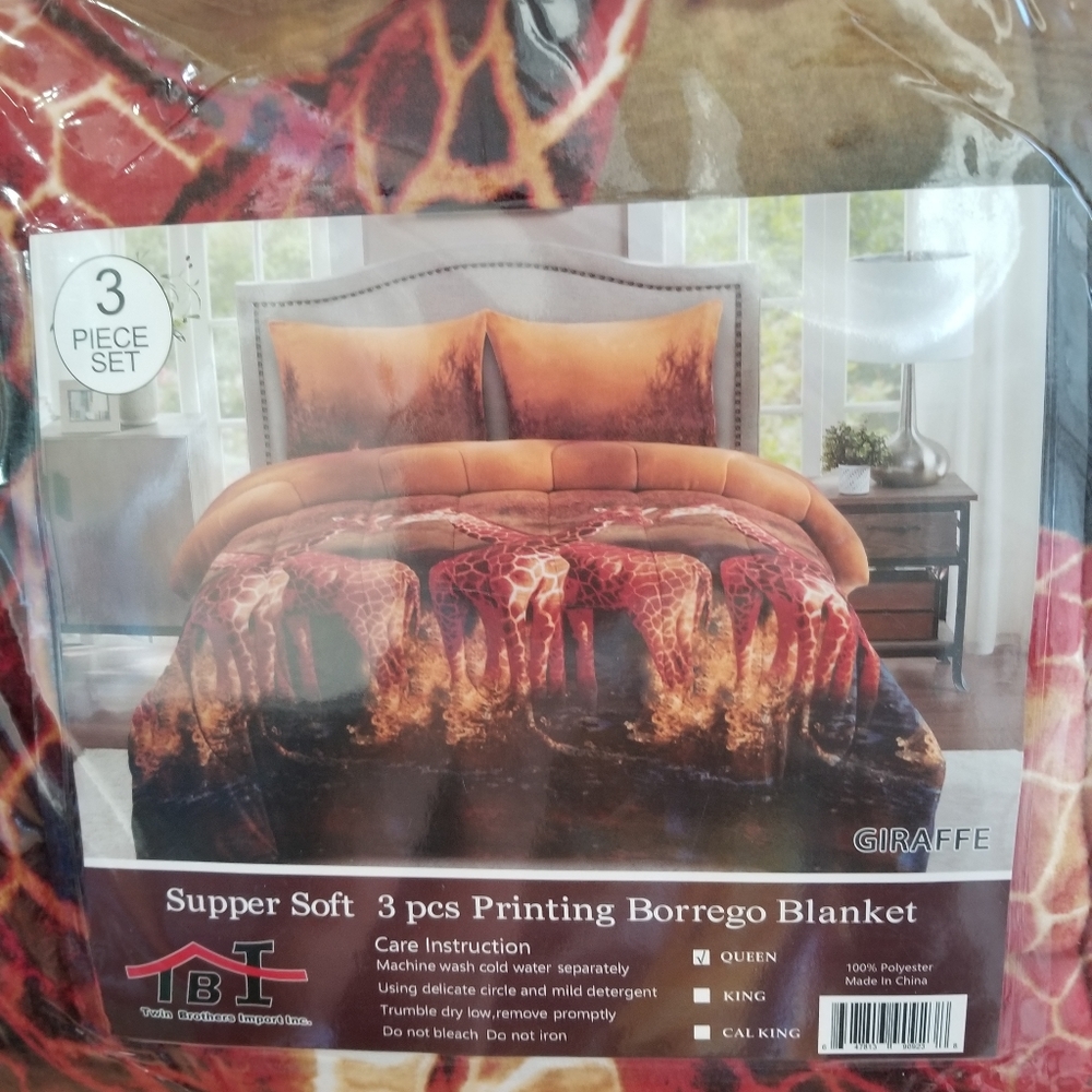 Borrego blanket 3 piece queen set